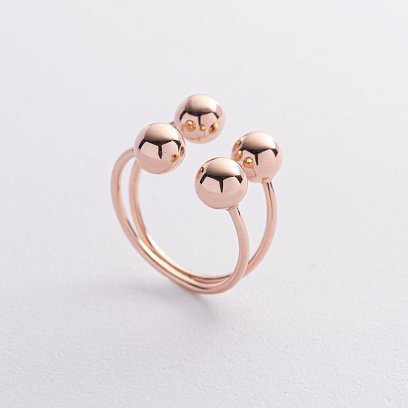 Кольцо "Шарики" в красном золоте к08281