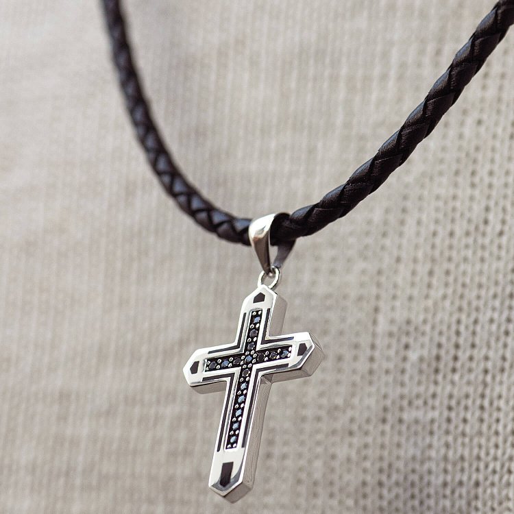 Кожаный шнурок с золотой застежкой (3мм) кол02595 от ювелирного магазина Оникс - 4