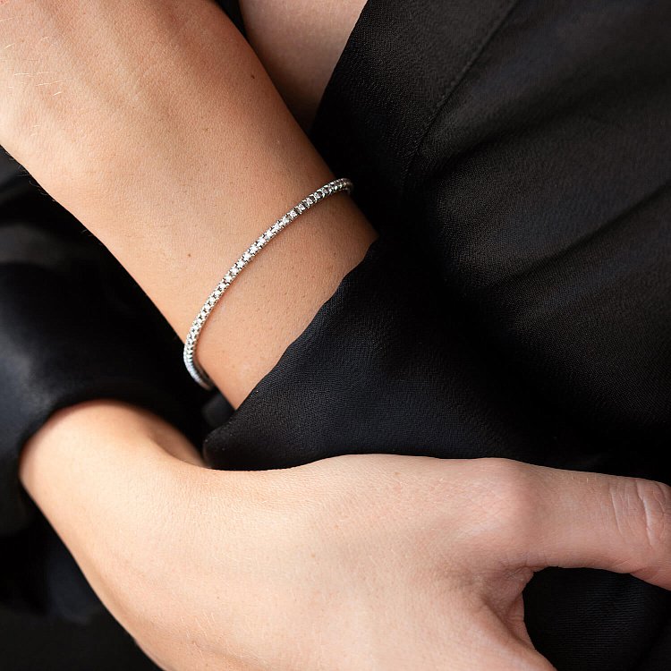 Браслет Теніс у білому золоті з білими діамантами 518741501 від ювелірного магазину Онікс - 4