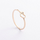 Кольцо "Сердечко" в желтом золоте (фианит) к08488 от ювелирного магазина Оникс