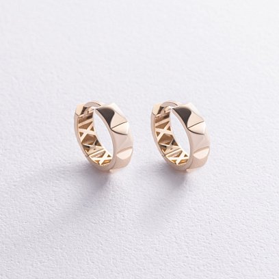 Сережки - кільця "Lulu" у жовтому золоті с08856