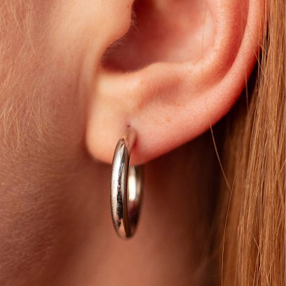 Серьги - кольца в серебре 7206 №4