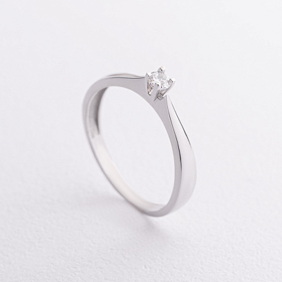 Помолвочное серебряное кольцо с фианитом 1703
