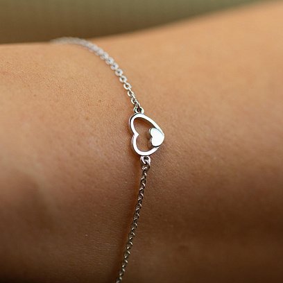 Серебряный браслет "Сердечко" 2093 №4