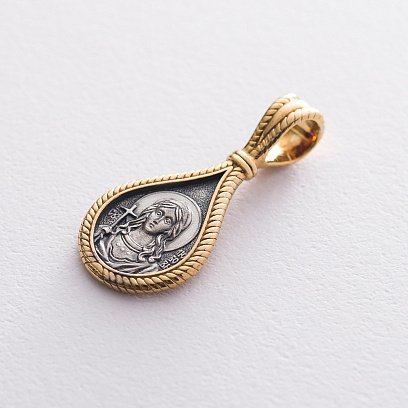 Срібна ладанка "Свята мучениця Любов. Ангел Хранитель" 132989 №3