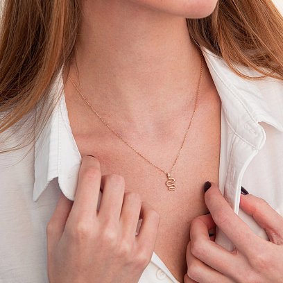 Золотое колье "Змея" кол02053 №3