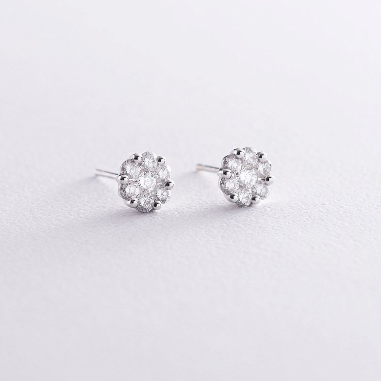 Золоті сережки-пусети з діамантами сб0191са від ювелірного магазину Онікс