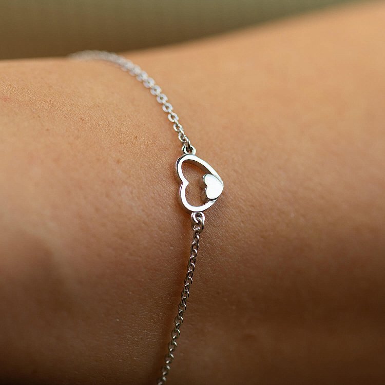 Серебряный браслет "Сердечко" 2093 от ювелирного магазина Оникс - 3