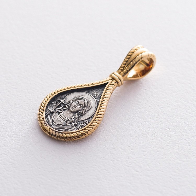 Срібна ладанка "Свята мучениця Любов. Ангел Хранитель" 132989 від ювелірного магазину Онікс - 2