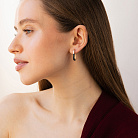 Золоті сережки з чорними фіанітами с09465 от ювелирного магазина Оникс - 4