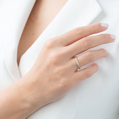 Кольцо в желтом золоте с бриллиантами к249 №2