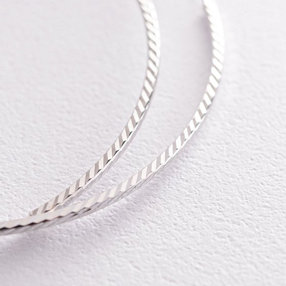 Серьги - кольца в белом золоте (6.3 см) с07143 №3
