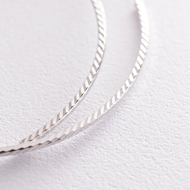 Серьги - кольца в белом золоте (6.3 см) с07143 от ювелирного магазина Оникс - 2