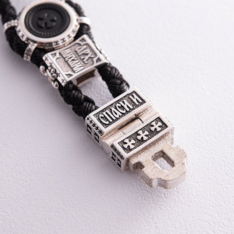 Срібний браслет "Миколай Чудотворець" (ебенове дерево) 627 - 10 Срібний браслет "Миколай Чудотворець" (ебенове дерево) 627 від ювелірного магазину Онікс - 10