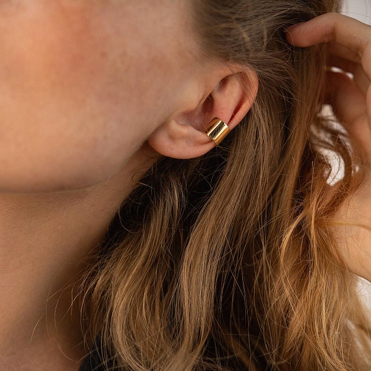 Сережка-каффа в жовтому золоті с06951 від ювелірного магазину Онікс - 5