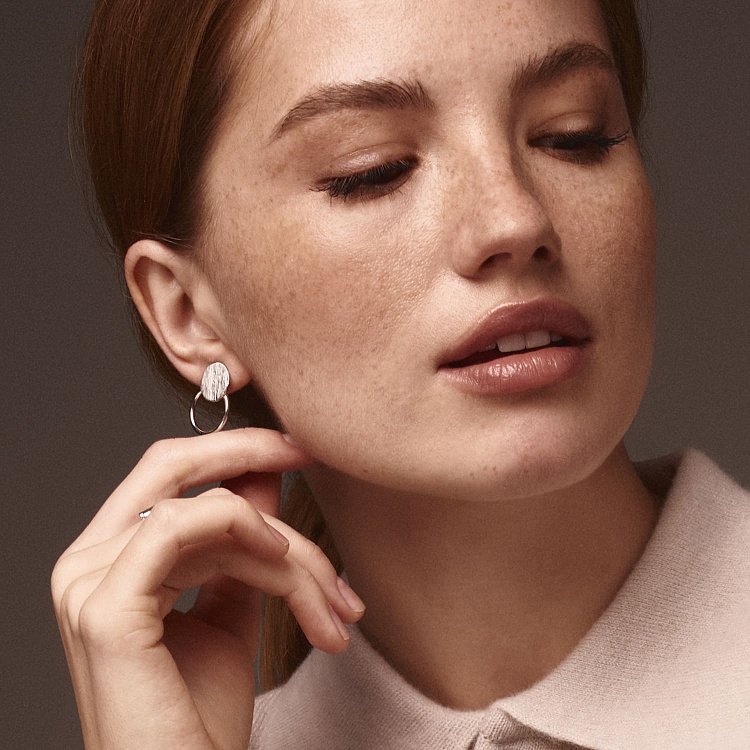 Срібні сережки-пусети "Кружечки" 122574 від ювелірного магазину Онікс - 1