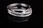 Срібний перстень з фіанітами Україна (родій) 111298 от ювелирного магазина Оникс - 3