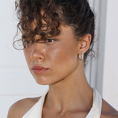 Срібні сережки - кільця "Katrin" 7253с №4