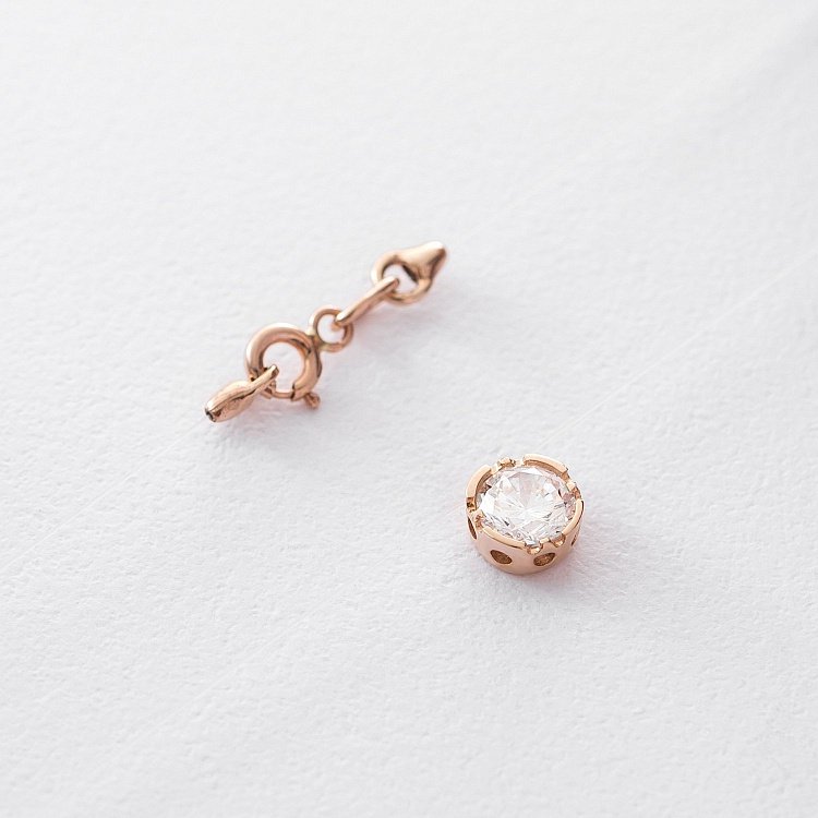 Камінчик на лісці (фіаніт в золоті) кол01056 від ювелірного магазину Онікс - 1