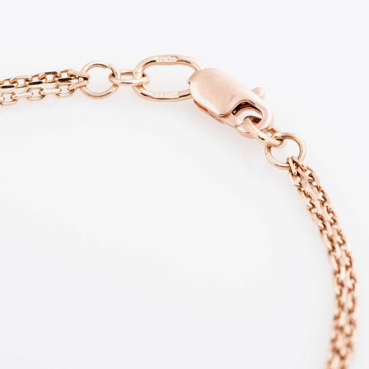 Золотий браслет "Кільця" з фіанітами б01018 від ювелірного магазину Онікс - 2