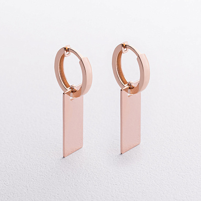 Серьги "Agata" в красном золоте с09672 №2