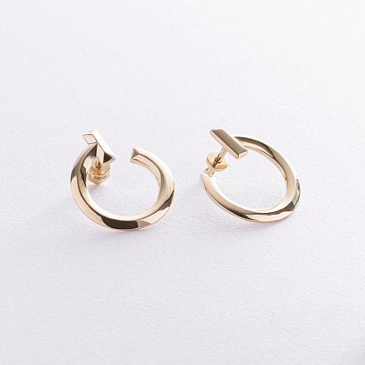 Серьги - пусеты "Evelyn" в желтом золоте с08657 №6