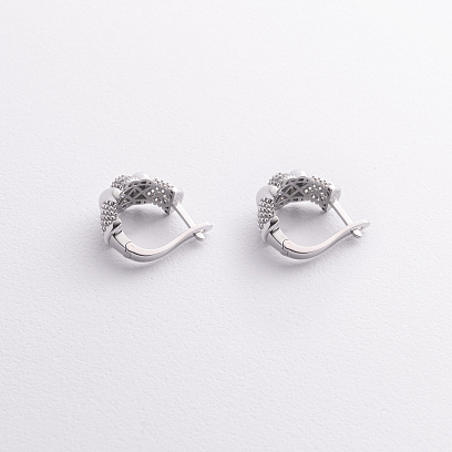 Серьги "Marie" в белом золоте (фианиты) с09421 №2