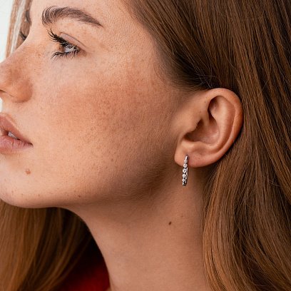 Золоті сережки з діамантами сб0560ri №4