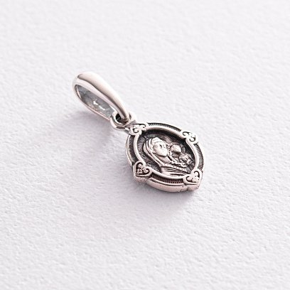 Срібна підвіска Божої Матері Казанської 131092 №3