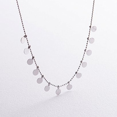 Кольє "Монетки" в білому золоті кол01395