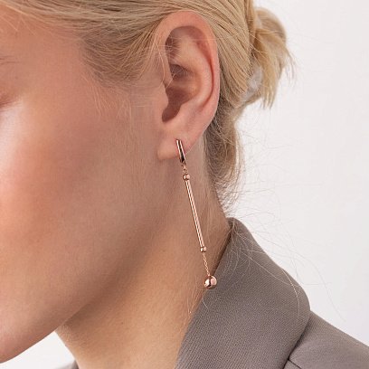 Золоті сережки "Кульки" на ланцюжку с07828