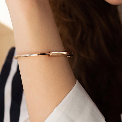 Жорсткий браслет Lock в червоному золоті б05260 №4