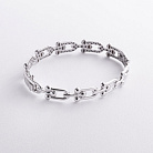 Жесткий браслет "Фантазия" в белом золоте б05835 от ювелирного магазина Оникс - 1