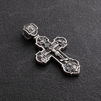 Серебряный крест "Иисус Христос. Покров. Ходатайство. Пантелеймон Целитель" 1936