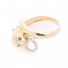 Золотое кольцо "Пантера" с фианитами к06082 от ювелирного магазина Оникс - 4