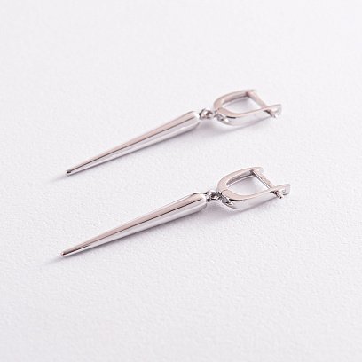 Серьги "Восторг" в белом золоте с07810 №2