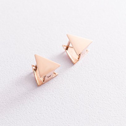 Серьги "Треугольники" (красное золото) с07737 №6
