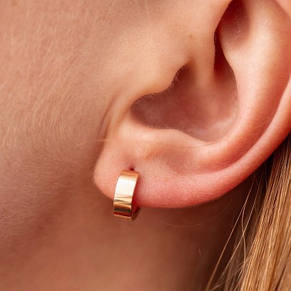 Сережки - кільця у червоному золоті mini с08821 №4
