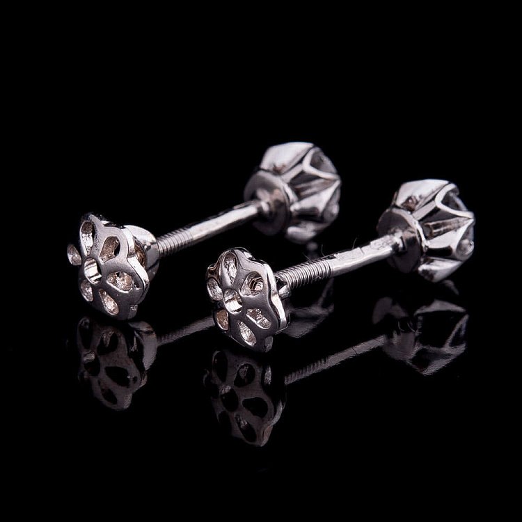 Золоті сережки-пусети з фіанітами с03703 від ювелірного магазину Онікс - 3