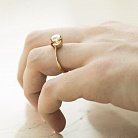Золотое помолвочное кольцо с фианитом к01894 от ювелирного магазина Оникс - 4