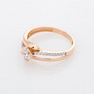 Золотое помолвочное кольцо с фианитами к03346 от ювелирного магазина Оникс - 2
