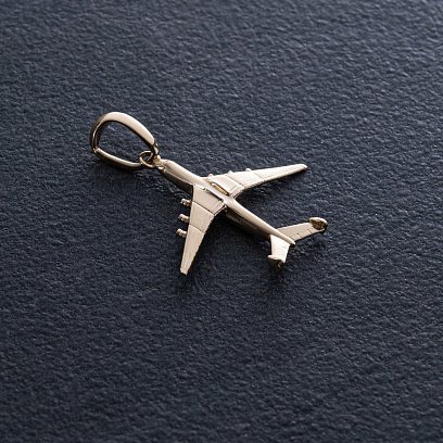 Кулон "Самолет" в желтом золоте п03862