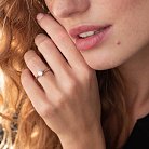 Помолвочное серебряное кольцо с фианитом 490 от ювелирного магазина Оникс - 3