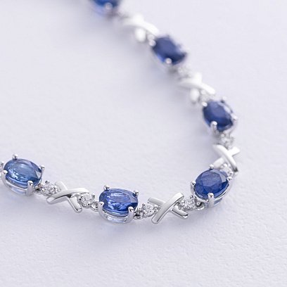 Золотой браслет с бриллиантами и сапфирами бб0040nl №3