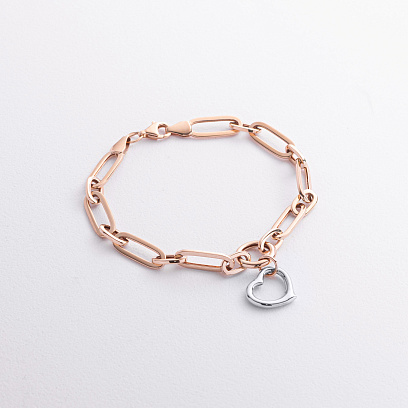 Браслет "Сердечко" у червоному золоті б05849