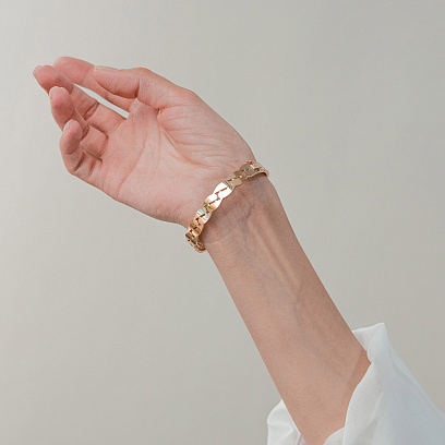 Жесткий браслет "Merry" в красном золоте б05582 №4