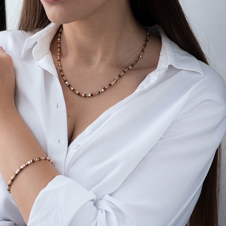 Золотой браслет "Кубики" б04241 от ювелирного магазина Оникс - 3