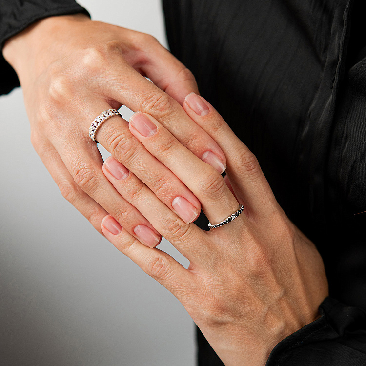 Золотое кольцо с черными бриллиантами кб0657ca от ювелирного магазина Оникс - 8