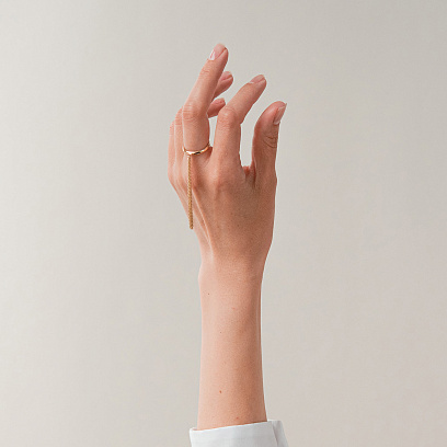 Каблучка з ланцюжками (жовте золото) к07475 №13