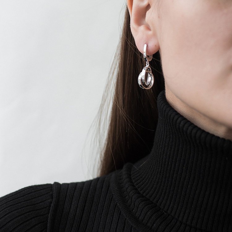 Золотые серьги Круги с06510 от ювелирного магазина Оникс - 1